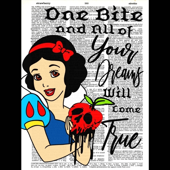 Handmade Other - Snow White Poison Apple Vintage Dictionary Art Pri…